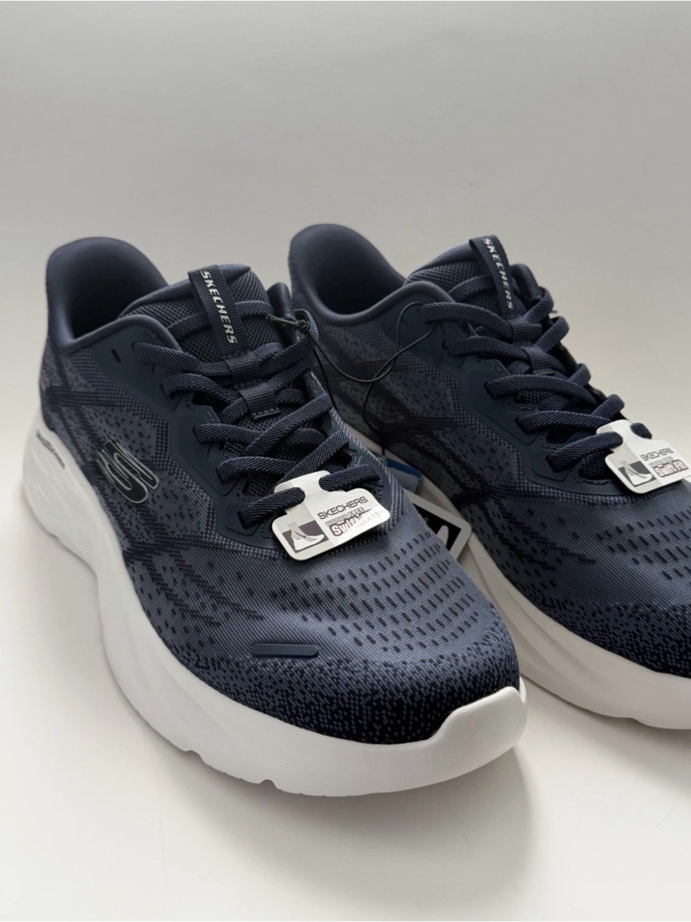 Skechers Navy and White Knit Performance Sneakers - Picture 11 of 11